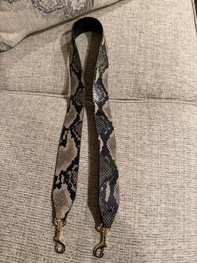 Cuyana Wide Python Print Leather Bag Strap Gold Hardware EUC
